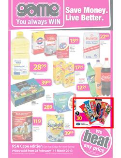 Game Western Cape : Save Money Live Better (28 Feb - 17 Mar 2013), page 1