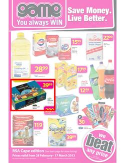 Game Western Cape : Save Money Live Better (28 Feb - 17 Mar 2013), page 1