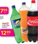 Coca-Cola Coke, Fanta or Sprite-2Ltr Each