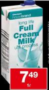 Checkers House Brand Long Life Full Cream Milk Util Process-1L