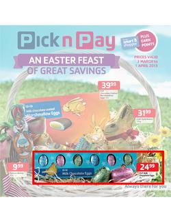 Pick n Pay : An Easter Feast of Great Savings (3 Mar - 1 Apr 2013), page 1