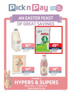 Pick n Pay Western Cape : An Easter of Great Savings (5 Mar - 17 Mar 2013), page 1