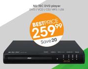 Nu-Tec DVD Player DVD / VCD / CD / MP3 / USB