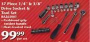Razor 37 Piece 1/4" & 3/8" Drive Socket & Tool Set