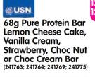 USN 68g Pure Protein Bar Lemon Cheese Cake, Vanilla Cream, Strawberry, Choc Nut Or Choc Cream Bar-Ea