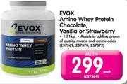 Evox Amino Whey Protein Chocolate, Vanilla Or Strawberry-Each