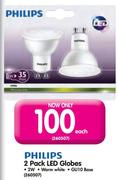 Philips 2 Pack LED Globes-Each