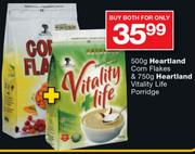 Heartland Corn Flakes 500G & Vitality Life Porridge-750G