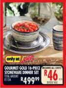 Gourmet Gold 16-Piece Stoneware Dinner Set
