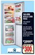 Kelvinator 240L Metallic Combi Fridge