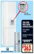 Kelvinator 320L White Water Dispenser Fridge
