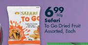 Safari To Go Dried Fruit Assorted-50G Each