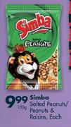 Simba Salted Peanuts/Peanuts & Raisins-150G Each