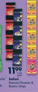 Safari Peanuts/Peanuts & Raisins Strips-Per Pack