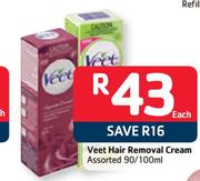 Veet Hair Removal Cream Assorted- 90/100ml