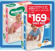 Huggies Gold Boy Or Girl Nappies Size 3-72s Per Pack