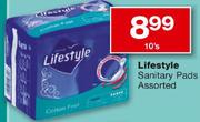 Lifestyle Sanitary Pads-10's
