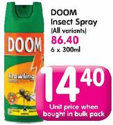 Doom Insect Spray (All Variants)-6x300ml
