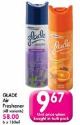 Glade Air Freshener (All Variants)-6x180ml