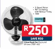 Counter Point 40cm Desk Fan Black And Chrome CPDF-40C