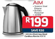 AIM 1.8L Stainless Steel Cordless Kettle ASK18