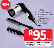 Stylista Essentials Travel Hairdryer ST/HD12W