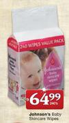 Johnson's Baby Skincare Wipes-240's