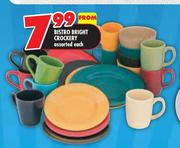 Bistro Bright Crockery Assorted-Each