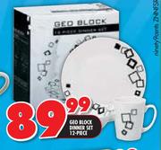 Geo Block Dinner Set-12 Piece