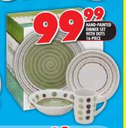 Hand-Painted Dinner Set With Dots-16 Piece