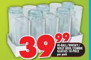 Hi-Ball/Whisky/Willy Beer/Zombie Glasses 10 Piece-Per Pack
