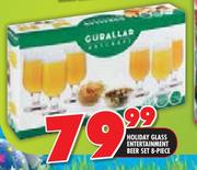 Holiday Glass Entertainment Beer Set-8 Piece