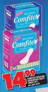 Comfitex Regular/Deodorised Panty Liners-40's Per Pack