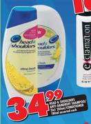 Head & Shoulders Anti-Dandruff Shampoo/2In1-200ml/Conditioner Assorted-180ml Each