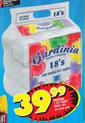 Gardinia 1 Ply Toilet Roll - 18's Per Pack