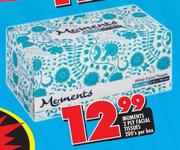 Moments 2 Ply Facial Tissues - 200's Per Box