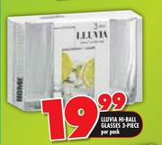 Lluvia Hi-Ball Glasses 3-Piece Per Pack