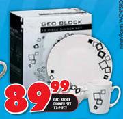 Geo Block Dinner Set -12 Piece