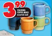  Stacking Coffee Mugs Assorted-Each
