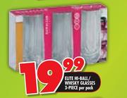 Elite Hi-Ball / Whisky Glasses 3-Piece Per Pack