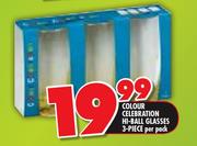Colour Celebration Hi-Ball Glasses 3-Piece Per Pack