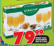 Holiday Glass Entertainment Beer Set 8-Piece