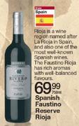 Spanish Faustino Reserve Rioja-750ml