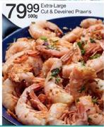 Extra Large Cut And Deveined Prawns-500g