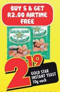 Gold Star Instant Yeast-10gm Each