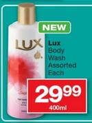 Lux Body wash Assorted-400Ml Each