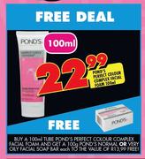 Pond's Perfet Colour Complex Facial Foam-100ml+Free 100g Normal Or Very Oily Facial Soap Bar Each