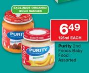Purity 2nd Foods-Baby Food Assorted-125ml Each