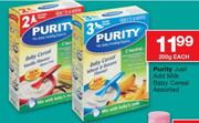 Purity Just Add Milk Baby Cereal Assorted-200g Each