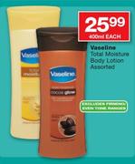 Vaseline Total Moisture Body Lotion Assorted-400ml Each